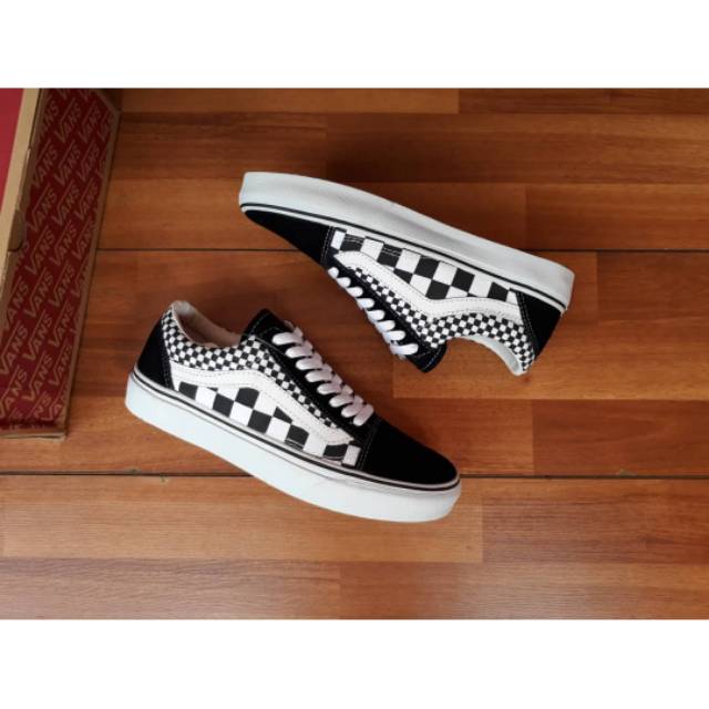 Vans OLD SKOOL MIX CHECKER BLACK TRUE WHITE PREMIUM BNIB MADE IN CHINA Waffle DT Size 40/41/42/43/44