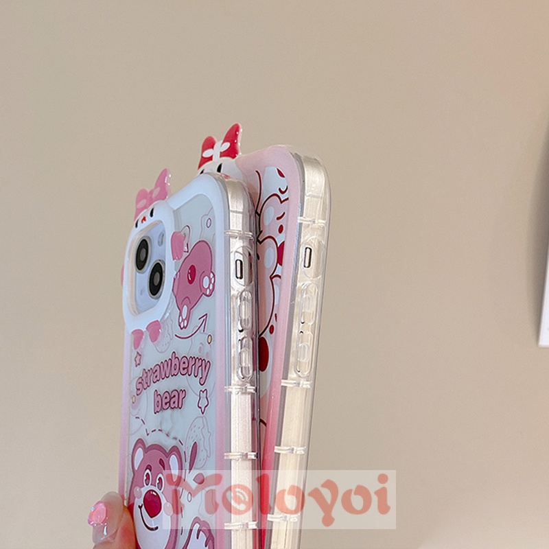 Soft Case TPU Motif Kartun Beruang Lotso 3D Untuk IPhone 7Plus XR 11 13 12 14 Pro MAX 6 6S 7 8 14 Plus X XS MAX SE 2020