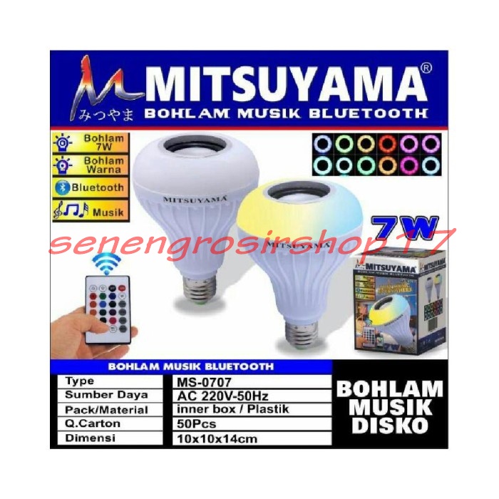 Bohlam Bluetooth Lampu Musik Mitsuyama 0707