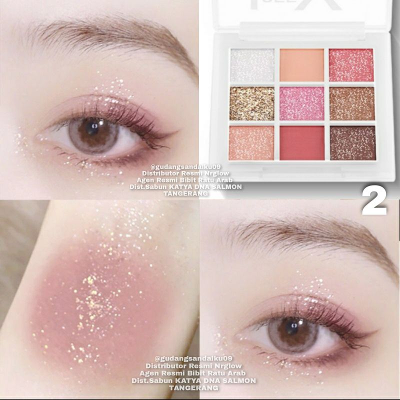 Eyeshadow matte,eyeshadow shimmer gliter,eyeshadow waterproof,tahan lama,Eyeshadow 9 warna,Eyeshadow korean look