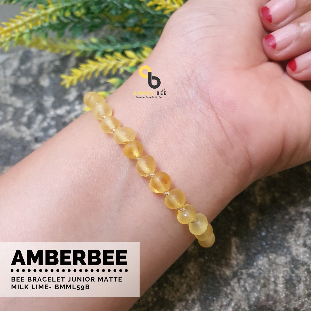 Gelang Amber Dewasa  Premium 16cm Matte Milk BMM59B By Amber Bee