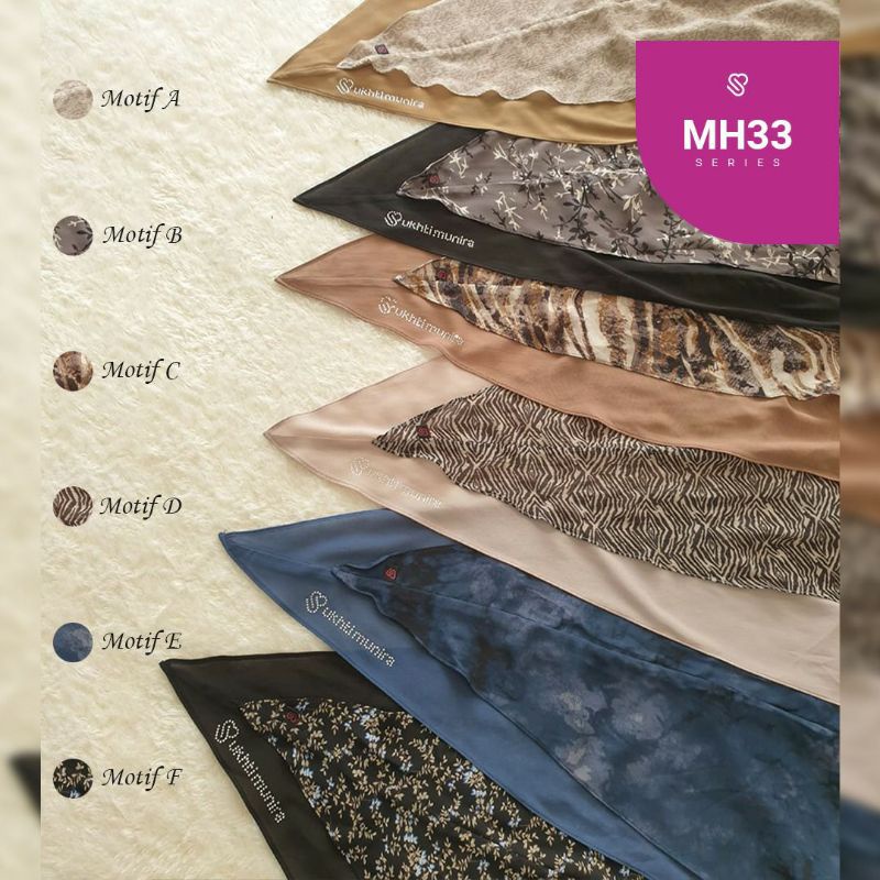 Ukhti Munira Khimar Terbaru MH33 Jilbab Instan Syari Ceruti Ceryty Premium Baby Dol 2 Layer Motif Ko