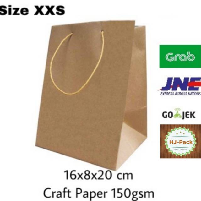 

MINIMAL ORDER 20 PCS !! Paperbag coklat polos ukuran 16x8x20 goodiebag polos 16x8x20