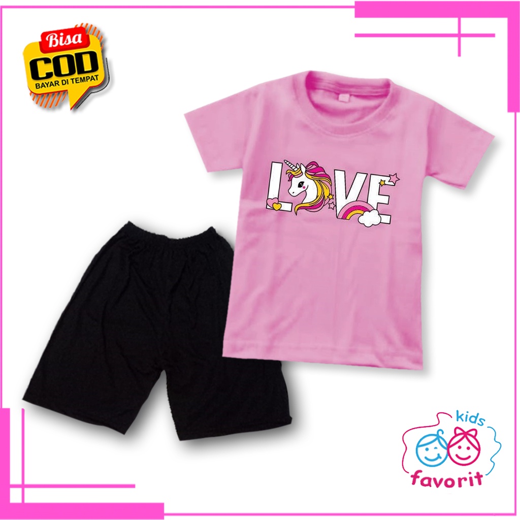 Favorit kids baju setelan anak perempuan lengan pendek