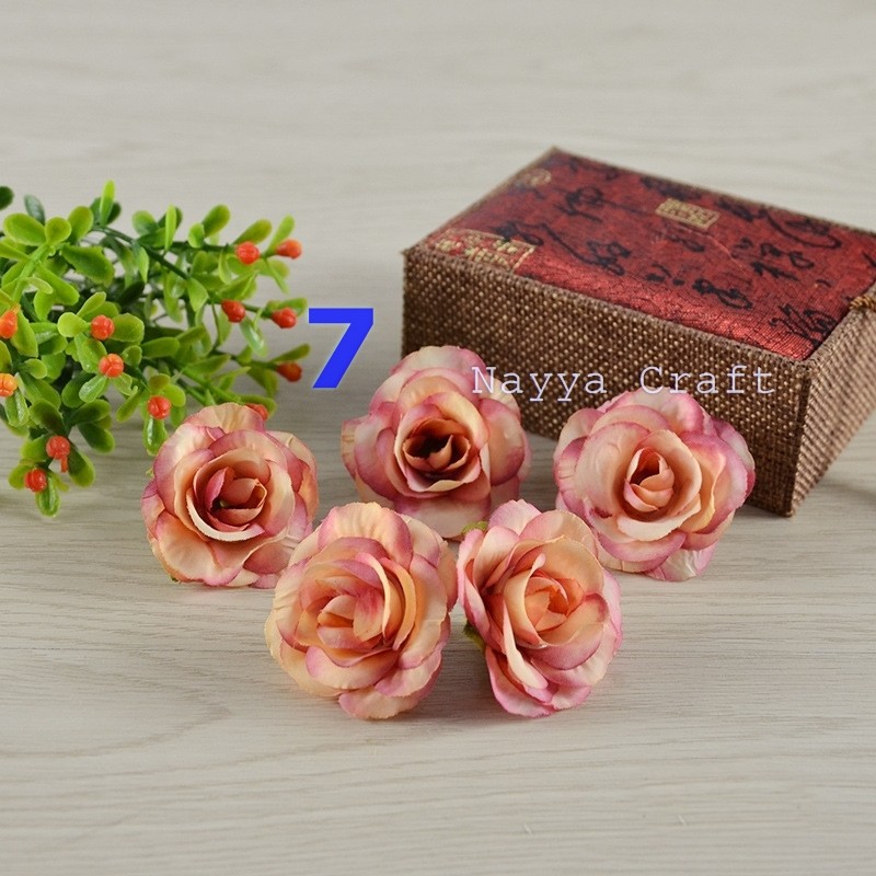Kepala bunga mawar peony kelopak bunga artificial kecil hiasan dekorasi mahar craft-7