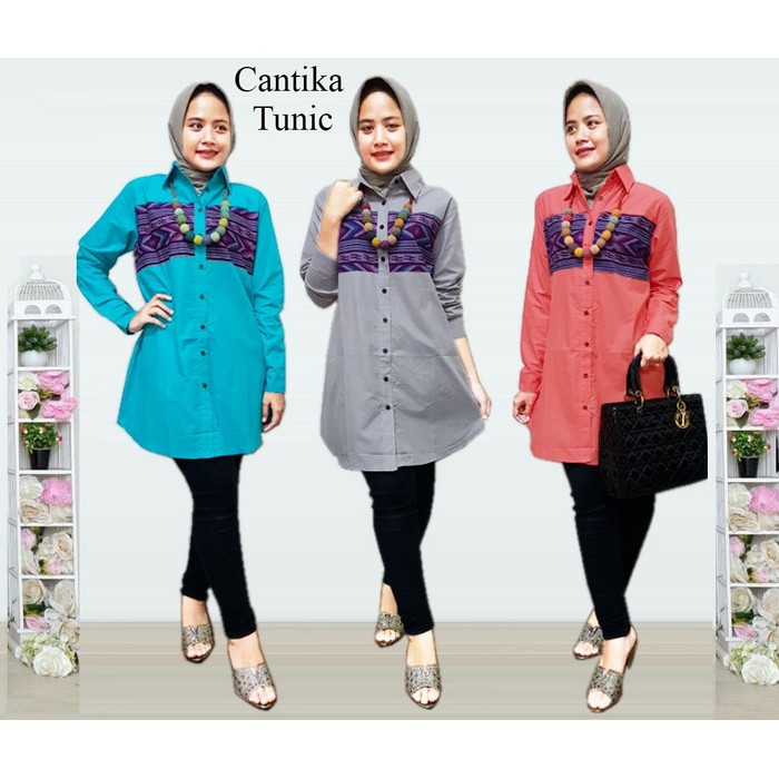 51477 cantika tunic/baju tunik murah/atasan muslim/baju muslim wanita