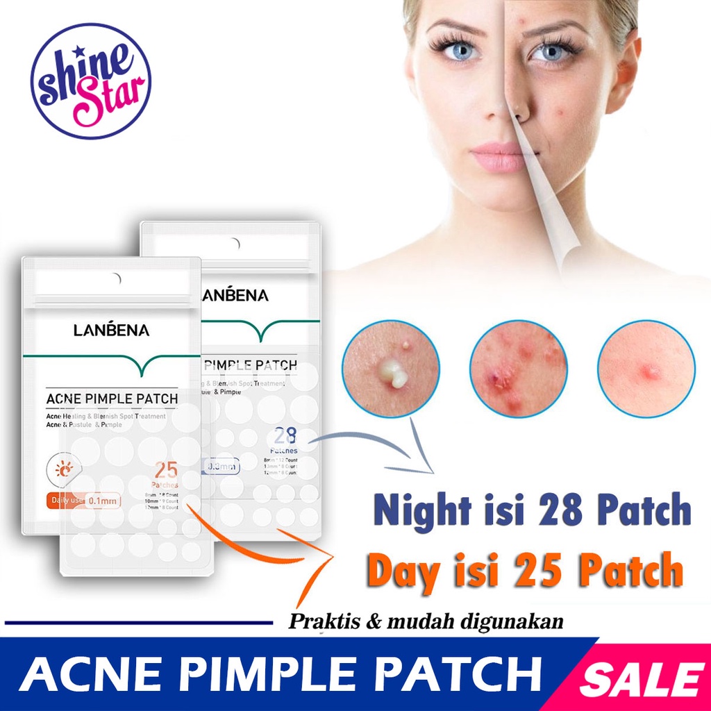 SHINE STAR - [ COD ] ANTI JERAWAT LANBENA ACNE PIMPLE PATCH DAY N NIGHT / OBATI JERAWAT CEPAT TANPA BEKAS