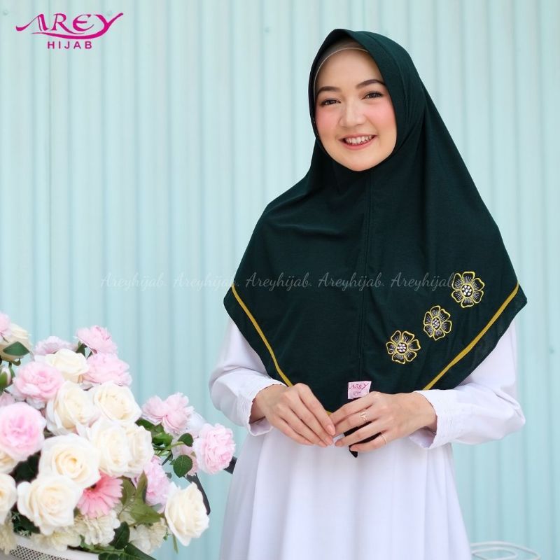 JILBAB INSTAN ZAYYANA AREY BUNGA BORDIR LIST KOMBINASI-2