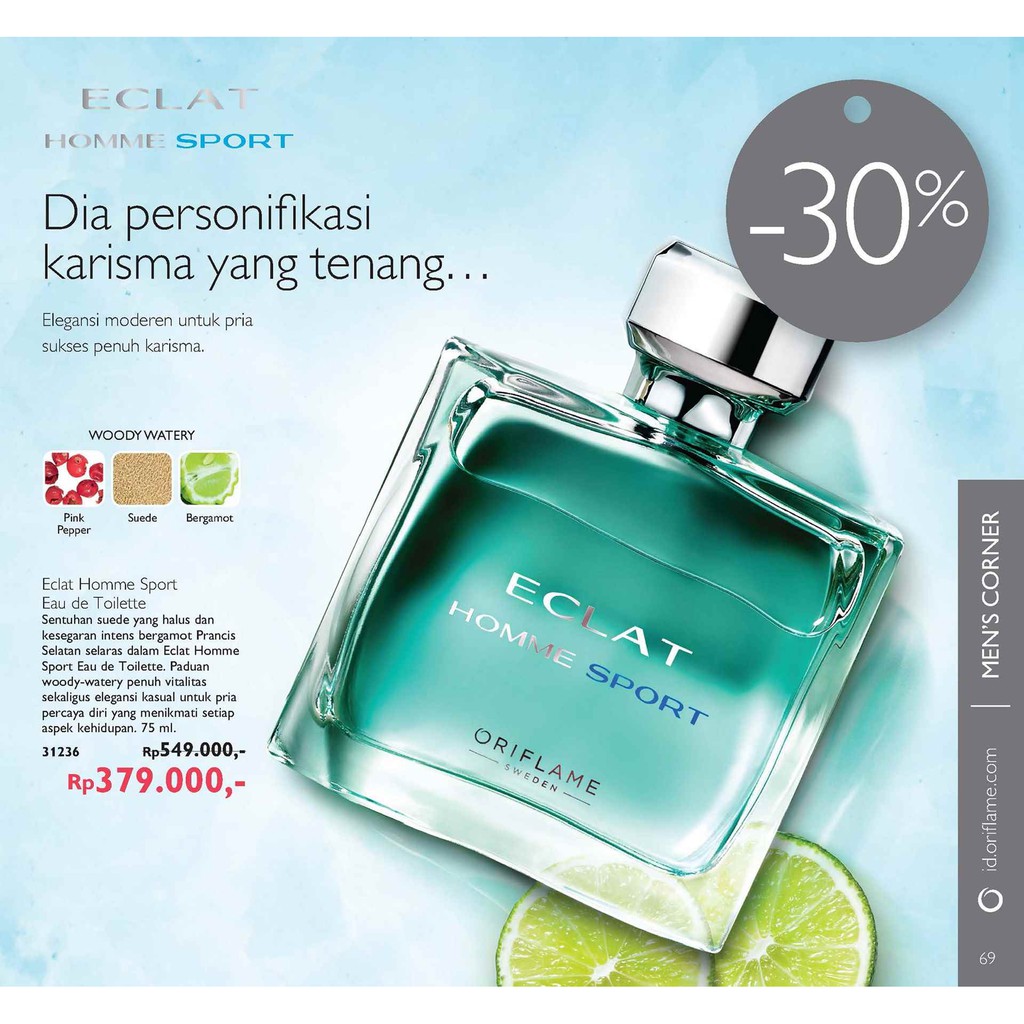 parfum oriflame eclat homme sport