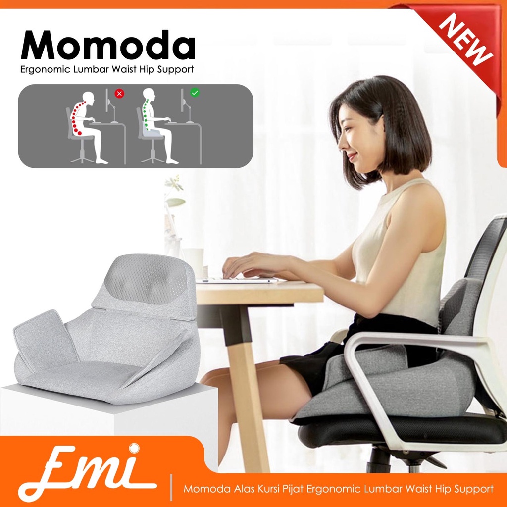 Momoda Alas Kursi Pijat Ergonomic Lumbar Waist Hip Support - SX352