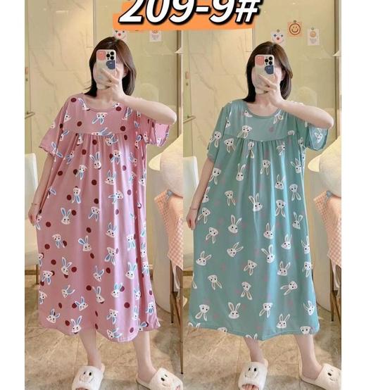 Siap Kirim.. Daster Jumbo Wanita Dress Korea Baby Doll & Dress Kantong LD 120 Piyama Import Korean S