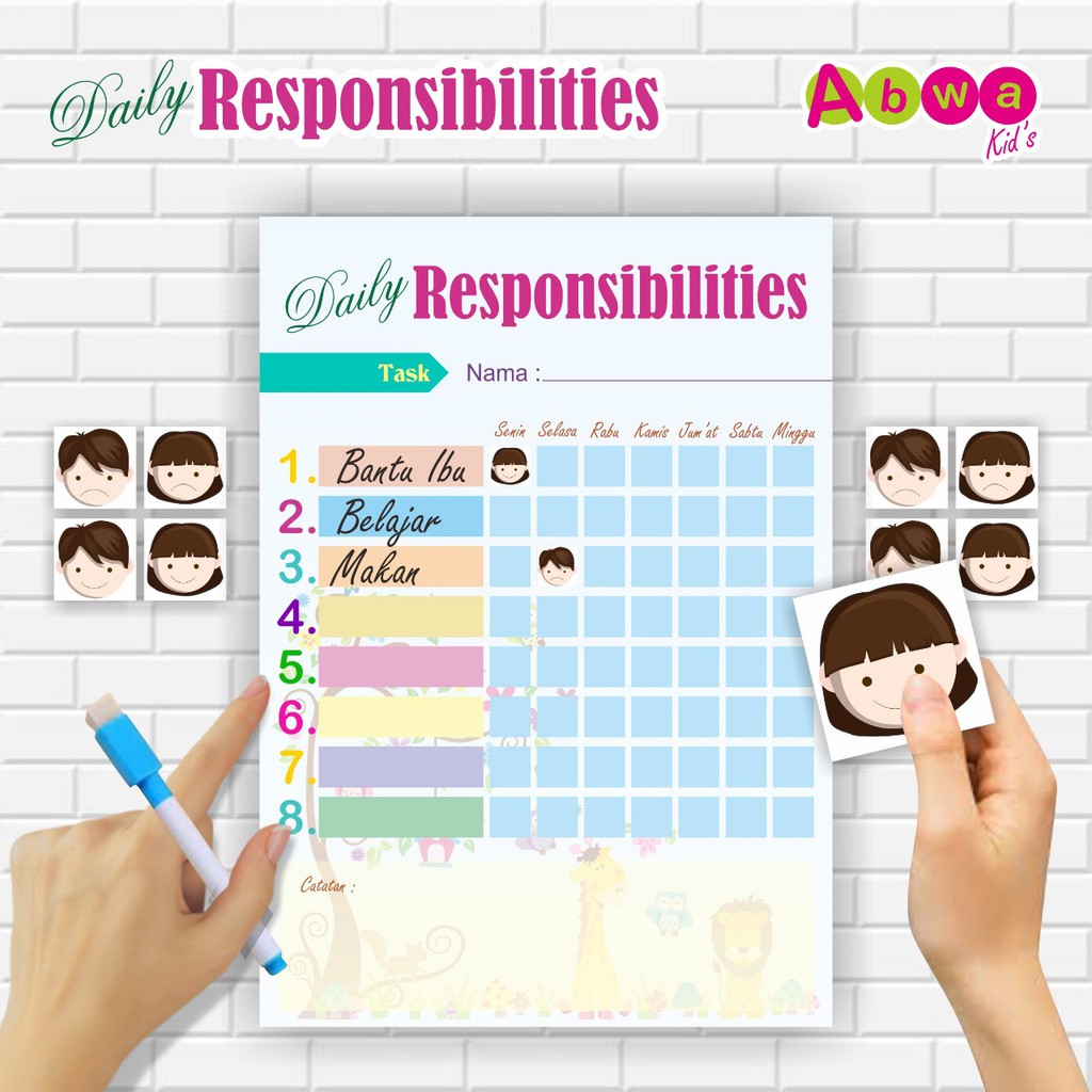 

agenda abwa daily responsibilities harian anak