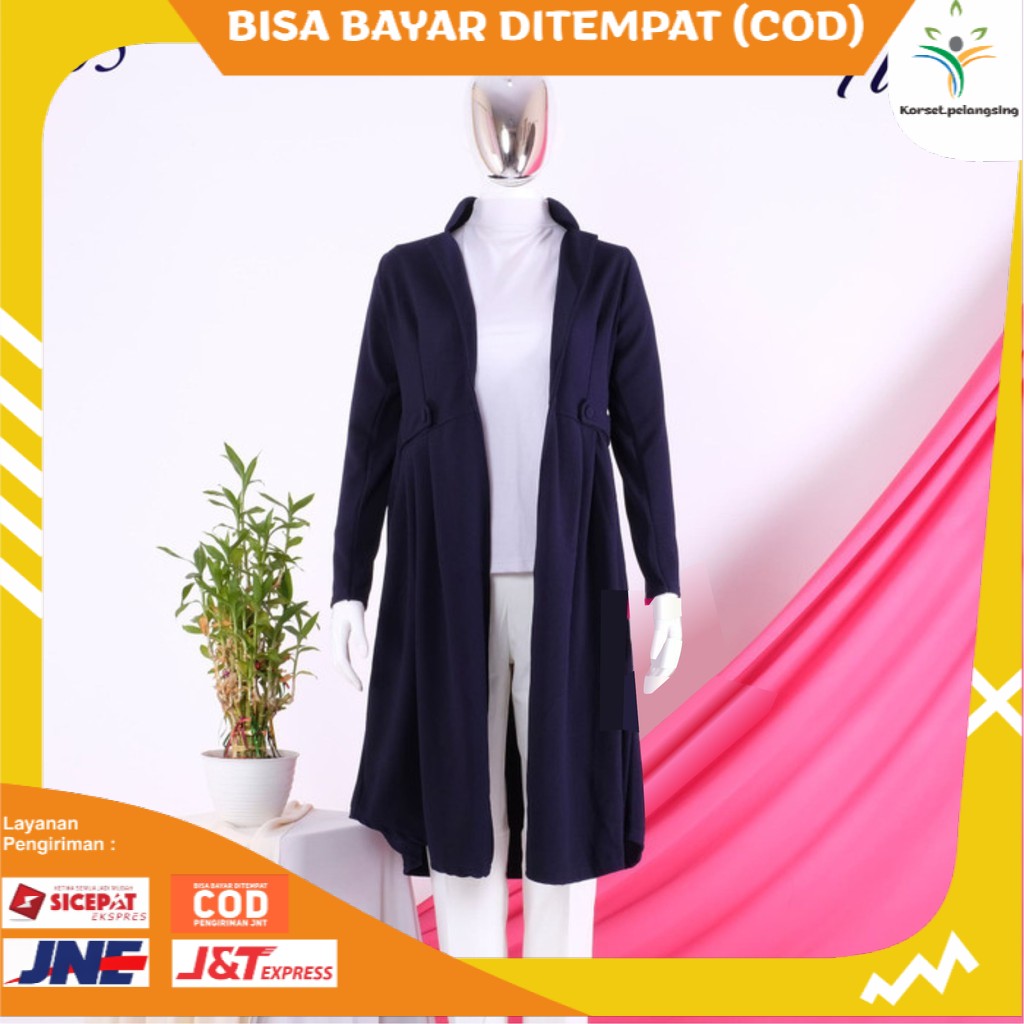 KP Outer Panjang Wanita - Long Outer Cardigan Lengan Panjang Polos - Cardigan Panjang Wanita BD