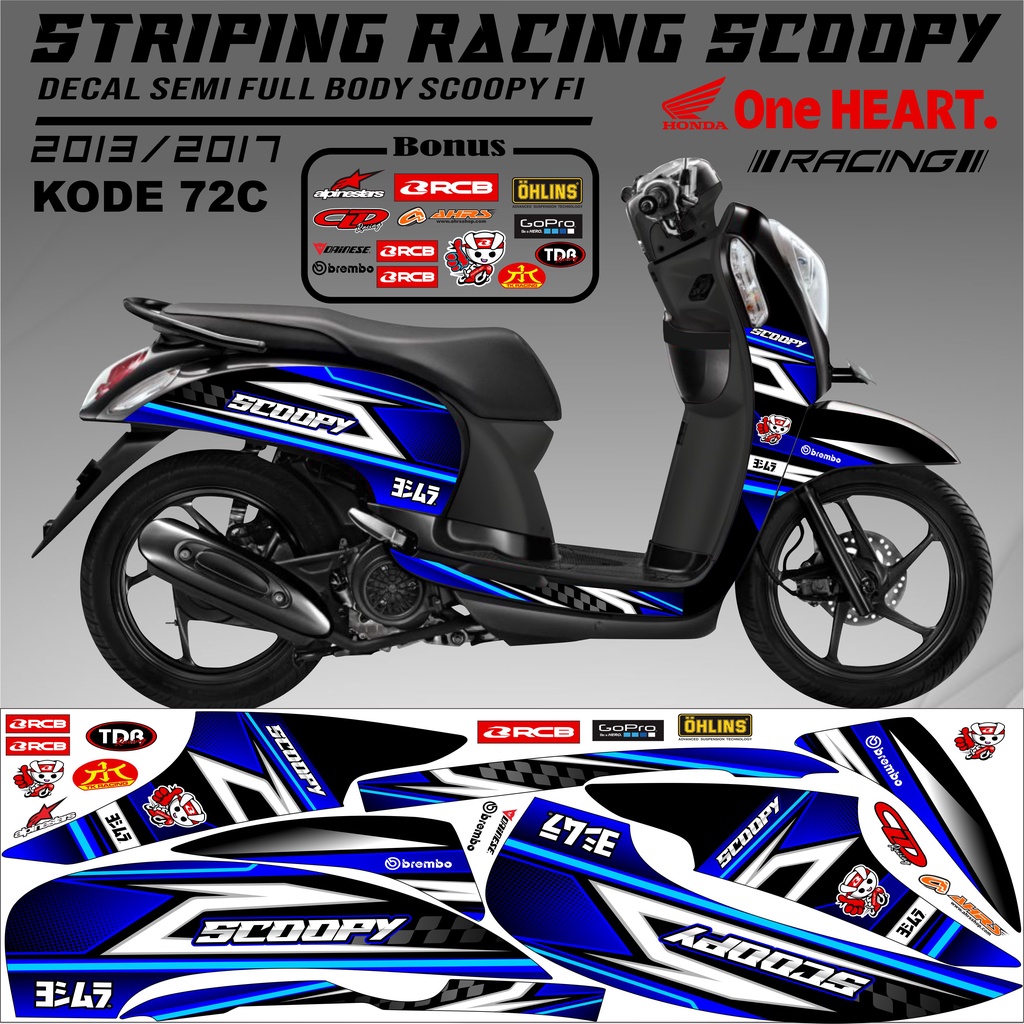 Striping Scoopy Sticker Scoopy 2013/2017 Variasi Kode 72