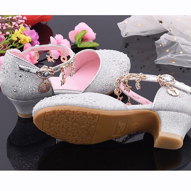 Clean up inventory Sepatu Princess Glitter Blink Blink Sepatu Hak anak Putri Frozen Elsa High heel