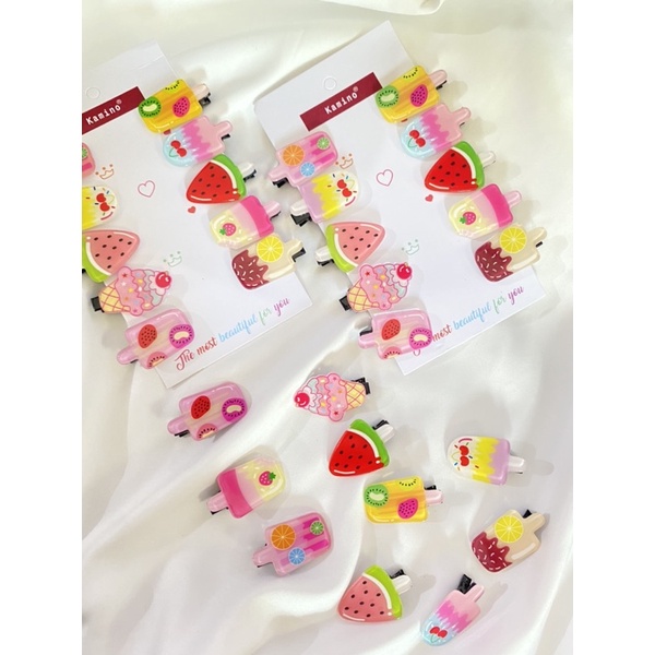 JEPIT RAMBUT ANAK ICE CREAM SET ISI 10 PCS IMPORT