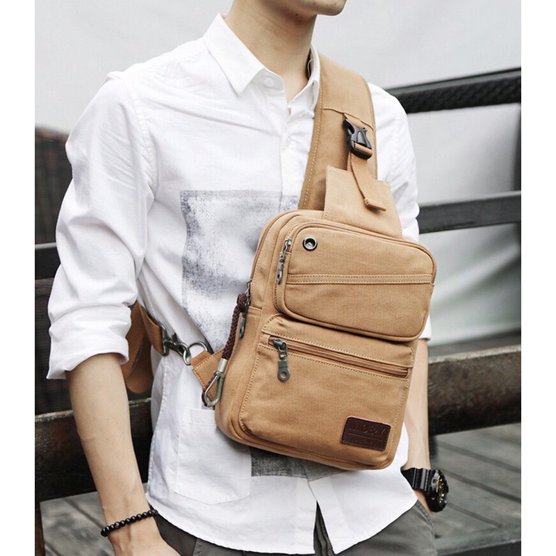 Tas Selempang Pria Slingbag Kanvas import MO&Y 8013