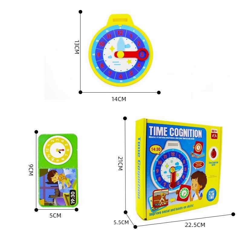 time cognition puzzle jigsaw belajar mengenal waktu jam mainan edukasi