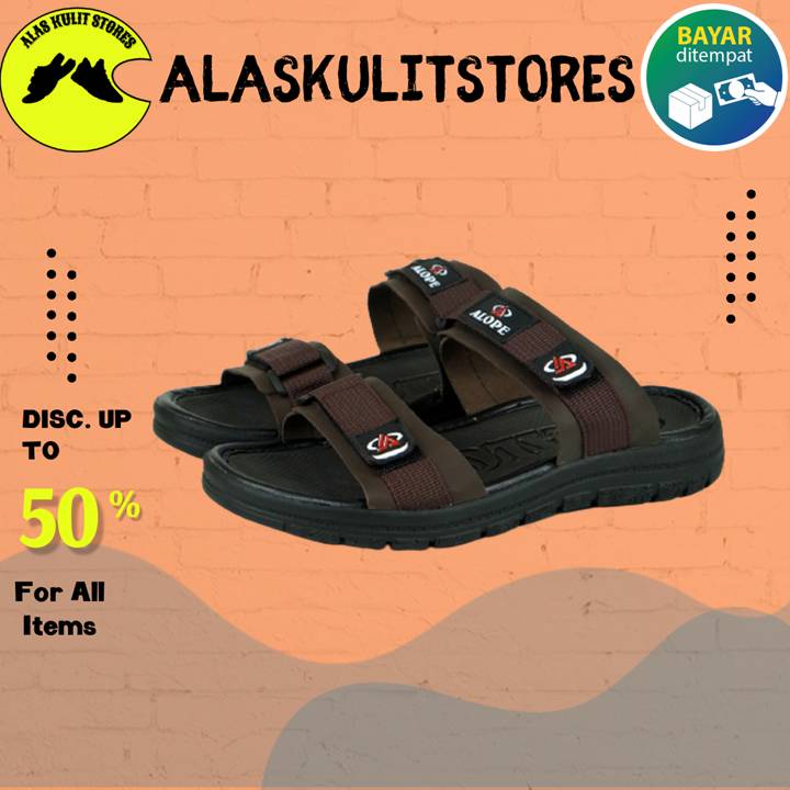 Sandal Gunung Pria Original 100% Branded Mall Murah Keren Bisa COD Sendal Kulit Dewasa Gratis Ongkir