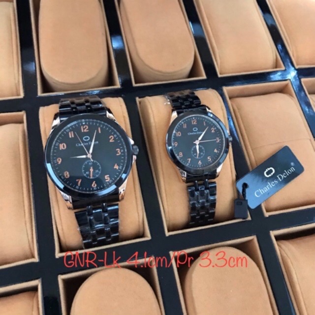 JAM TANGAN COUPLE CHARLES DELON ORIGINAL RANTAI ANTI AIR