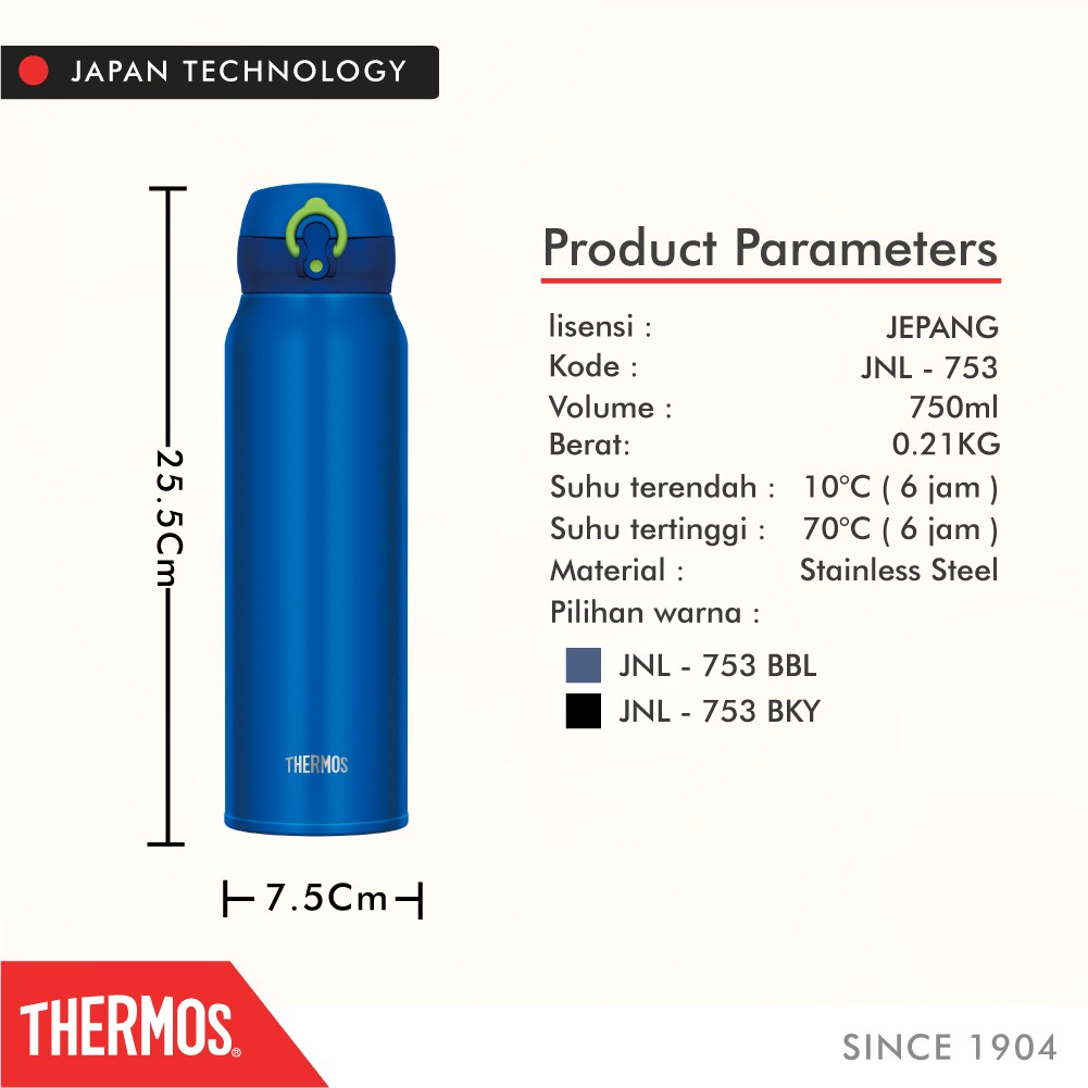 Thermos Tumbler One Push Ultra Light Blue Yellow 750ml Jnl 753 l Shopee Indonesia