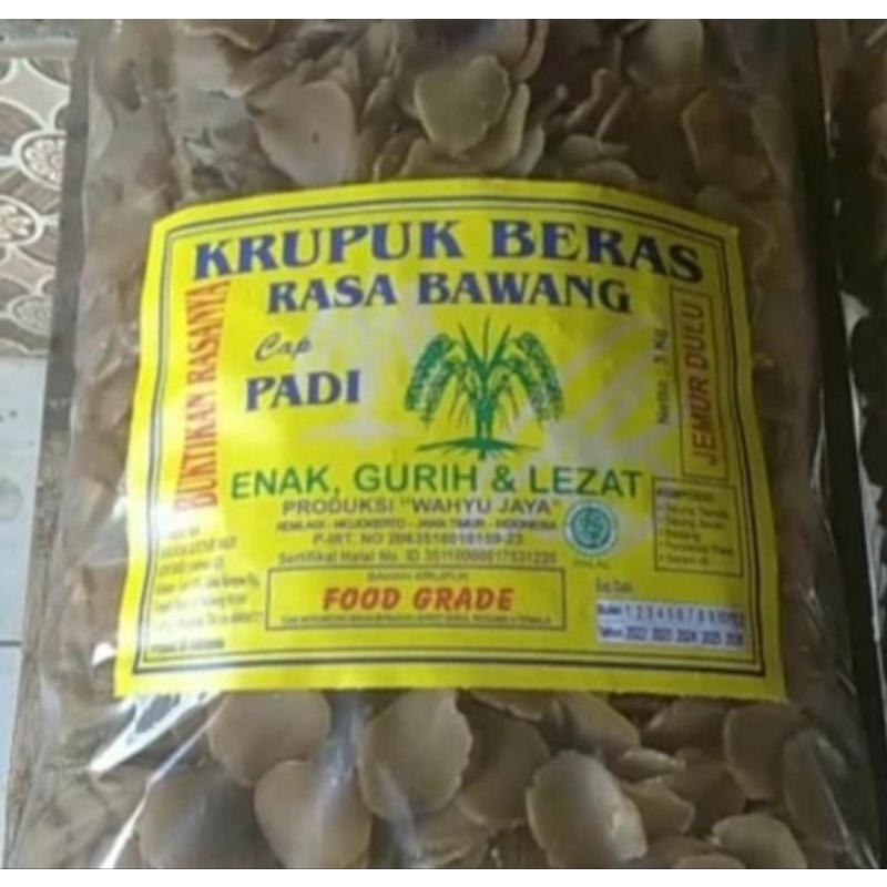 

KRECEK KRUPUK BERAS RASA BAWANG "CAP PADI" (5 kg) Enak, Gurih, Lezat