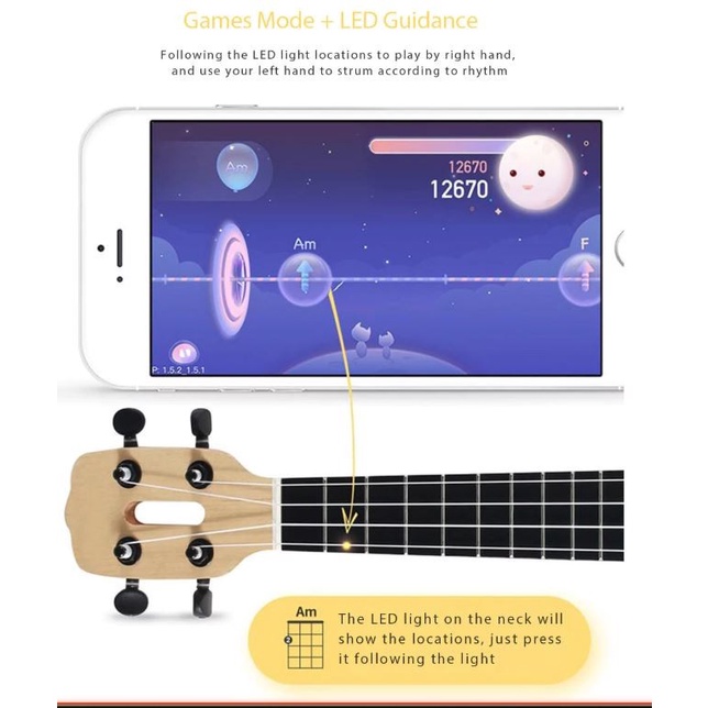 Smart Ukulele Electric with android learning app Xiaomi Populele