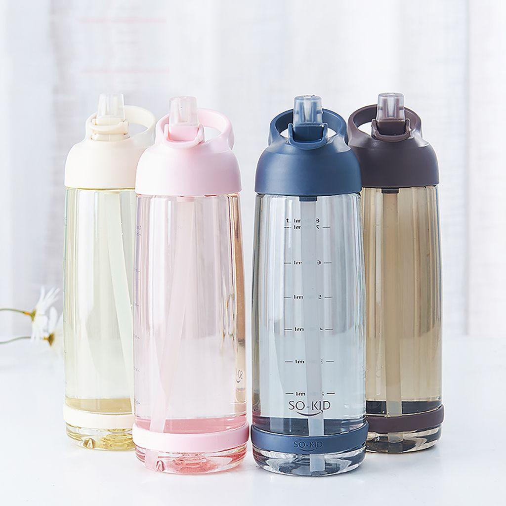 [Elegan] Botol Air Minum 1pcs Ramah Lingkungan Dengan Tutup BPA Free Bahan PC Wadah Minuman Gelas Sedotan