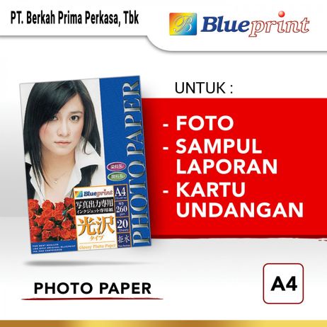 Kertas Foto / Kertas Glossy / Glossy Photo Paper BLUEPRINT A4 260 gsm