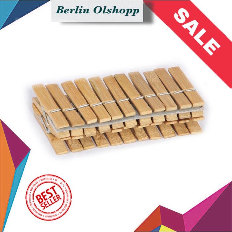 Natural Bamboo Peg / Jepitan Jemuran Bambu (20pcs)
