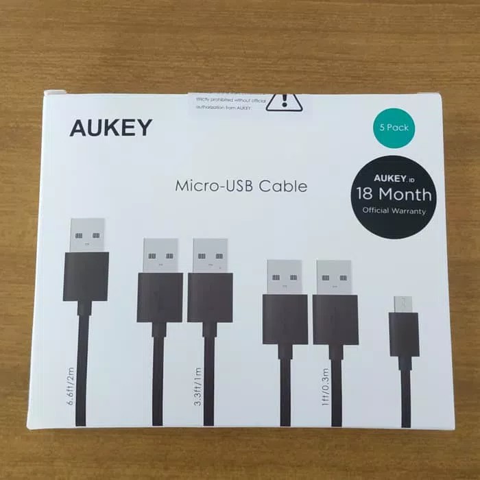 Aukey CB-D5 Micro USB (5 Packs) Original Garansi Resmi Aukey Indonesia