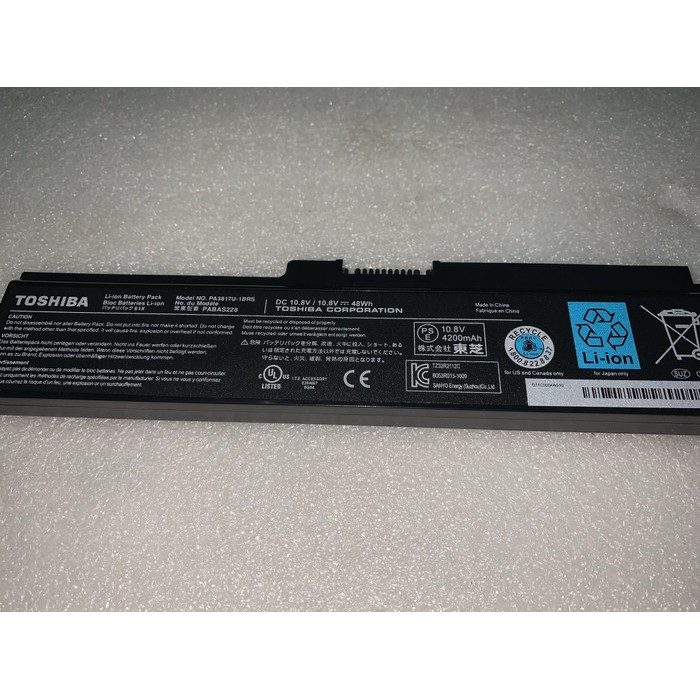 Baterai Toshiba Satellite Original C600 L630 L635 C640 L645 L740 L745 L735 PA3817 PA3819