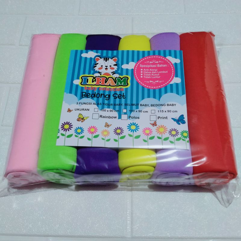 WARNA MIX BARU ISI 6PCS BEDONG BAYI BAHAN ADEM LEMBUT COCOK BUAT BAYI LAKI-LAKI DAN PEREMPUAN UK 90X110CM