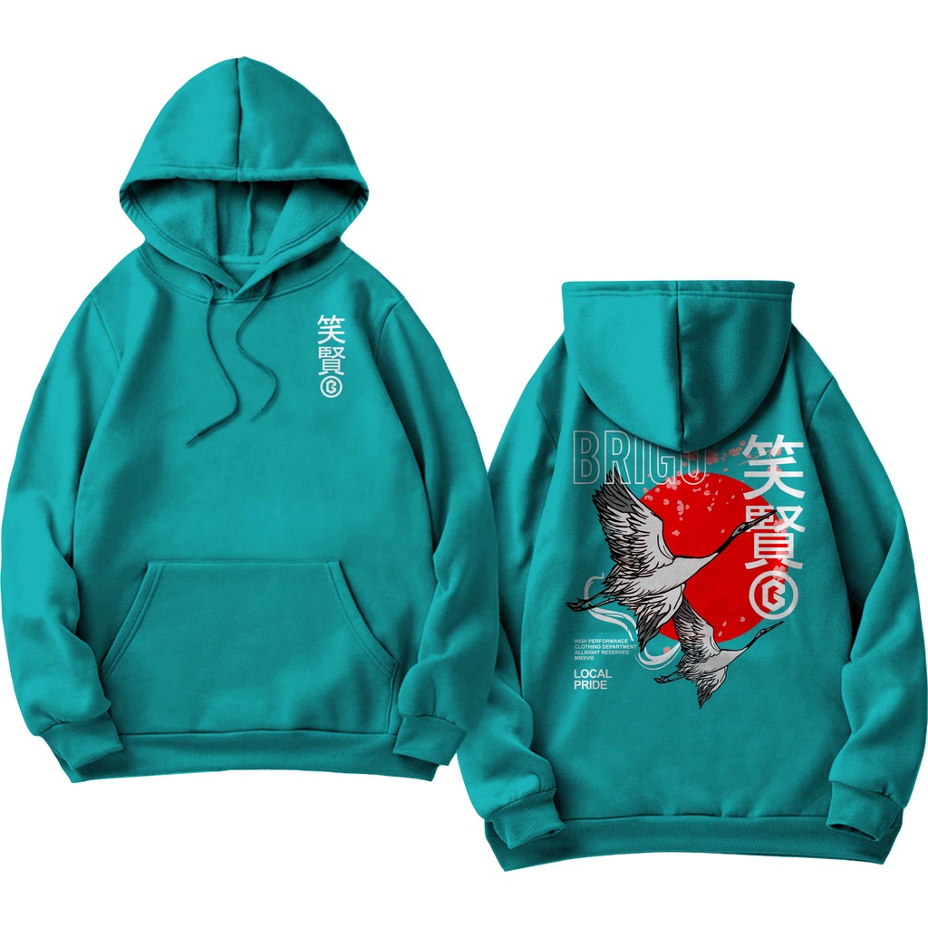 Sweater Hoodie BRIGO japan bird Sablon DTF Fleece Cotton II BRIGO Jumper Hoodie japan bird II M-XXL (Pria &amp; Wanita) Free stiker&amp;Gantungan Kunci