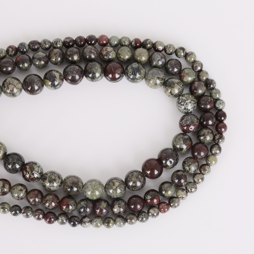 4/6/8/10/12 mm Epidote Zoisite Red Green Faceted Gem Natural Stone Beads/Grey Map Stone Beads/4/6/8 mm Natural Dragons Blood Stone Beads for DIY Bracelet Necklace Earrings Jewelry Making