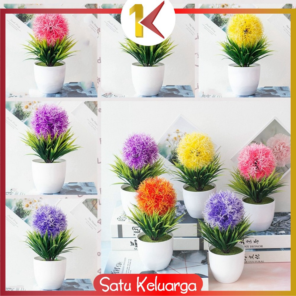 SK-C35-37 Ornamen Pot Bonsai Pajangan Dekorasi Rumah Tanaman Bunga Hias Plastik Artificial Flower-1