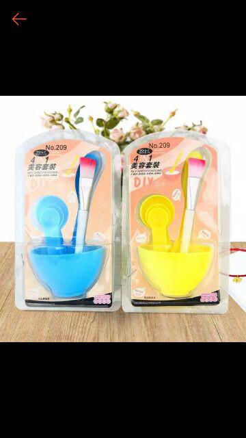 Set Mangkok Adukan Kuas Masker Spatula Dan Sendok Takar