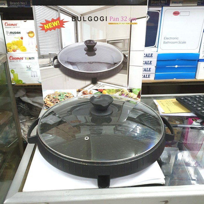 Bulgogi Pan 32 cm + Tutup Kaca + Free oil Pan