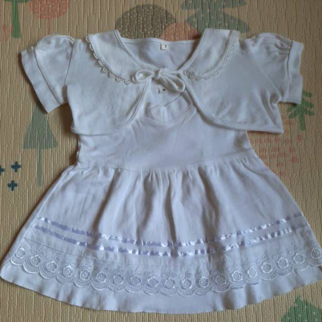 PRELOVED DRESS SET BAYI " PUTIH"