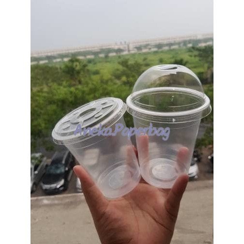 Cup PP 14oz PolyCup Tutup DOME/ Gelas PP 14oz Best Seller