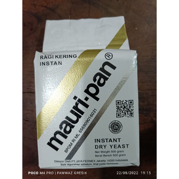 Mauripan Ragi Kering Instant Dry Yeast 500gr / Pengembang Roti Kue 500 gram