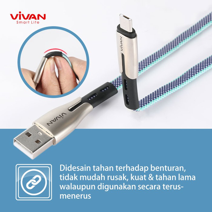 Kabel Data Android VIVAN BTK-M - 2.4A - USB MICRO 100CM