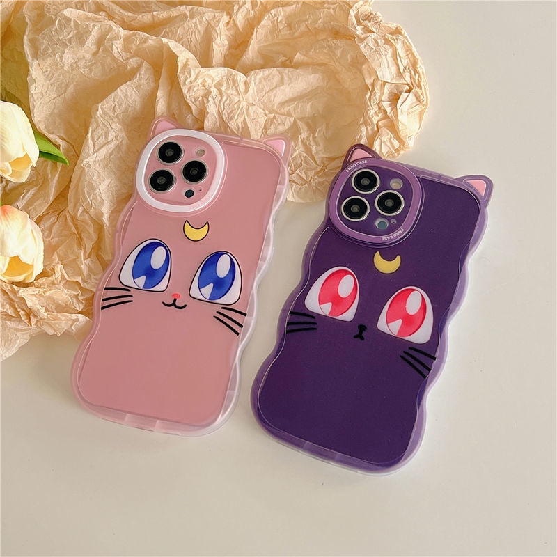 Case Desain Kartun Telinga Kucing Luna Untuk iphone 12 13 11 Pro Max X Xs Max Xr