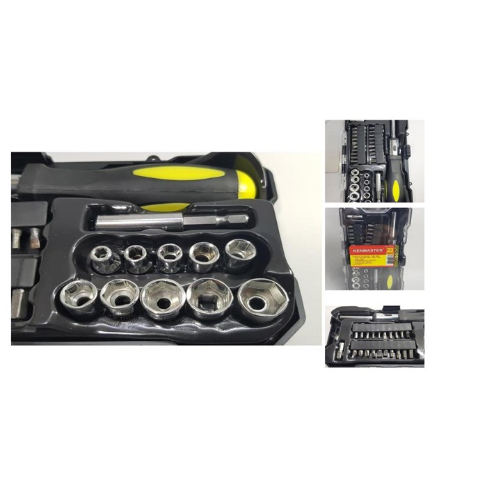 Kunci Shock 33 pcs / Toolset / Kenmaster Kunci Sok/Sock, Obeng Set