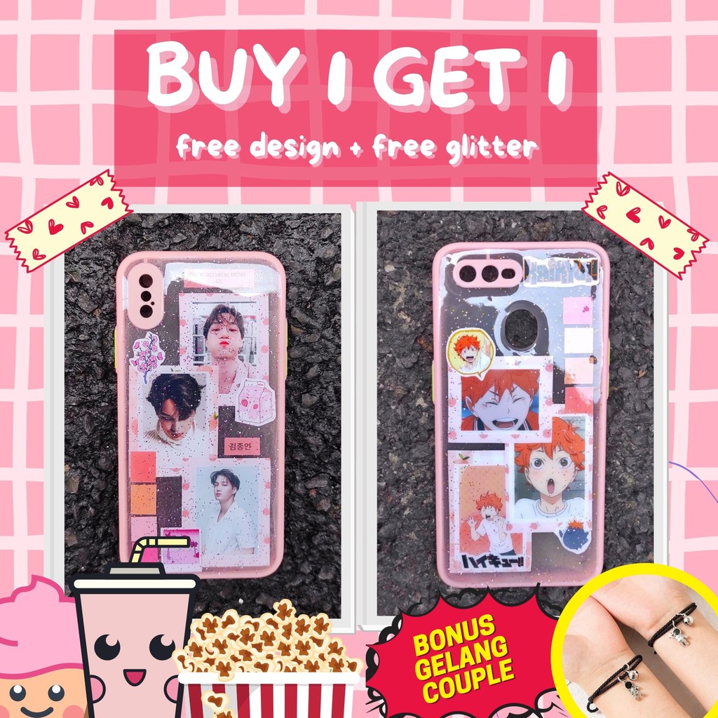 (BUY 1 GET 1 FAST PO) Case aesthetic kpop Resin custom all type fuze hard akrilik case Case hp kpop