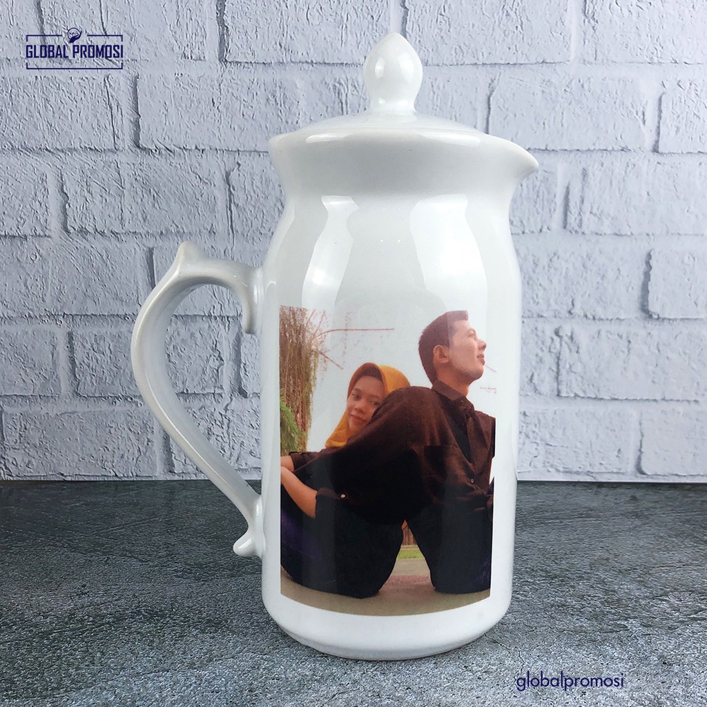 Souvenir Pernikahan Unik Mug Teko Klasik Custom Print Khusus GOJEK/GRAB JKT Sekitar