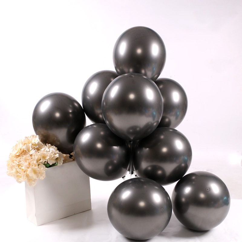 balon chrome hitam perpack uk 12inch