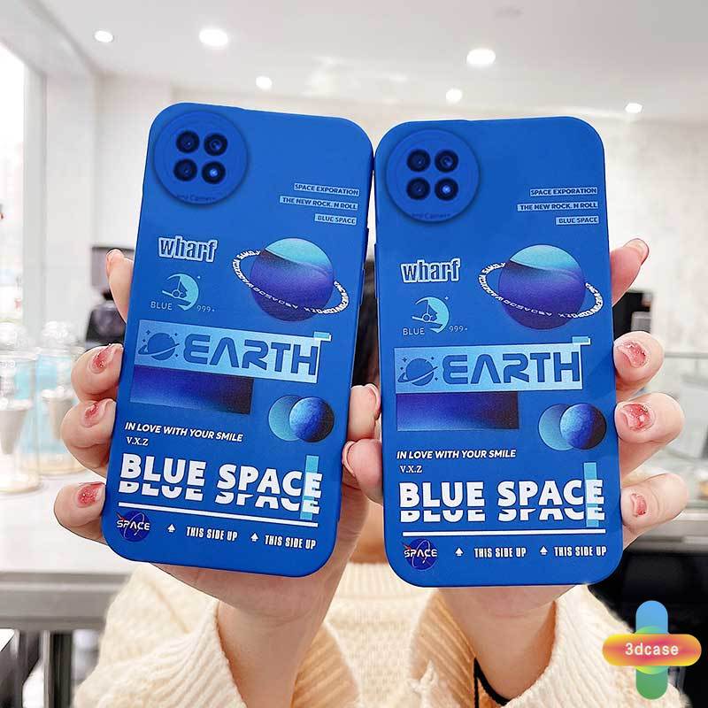 Casing TPU Xiaomi Redmi Note 10 PRO MAX 9 8 10 10S 9 PRO MAX 11 9S Xiaomi Redmi POCO C3 C31 X3 NFC X3 PRO Redmi 9 9C NFC 9A 9i 9T 9AT 9 PRO Power 10X POCO M2 PRO 10 Prime Motif Klein Blue Space Camera Lens Protection Soft Case