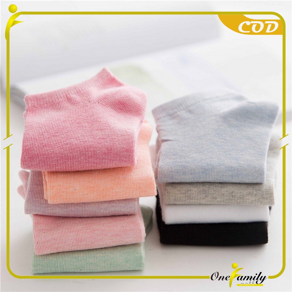 ONE-P59 Kaos Kaki Semata Kaki Polos / Kaus Kaki Wanita / Kaos Kaki Ankle Dewasa / Short Socks Import-5