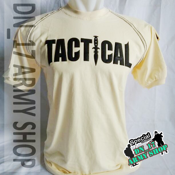 kaos tactical krem muda/honeywhite cotton combed 20a